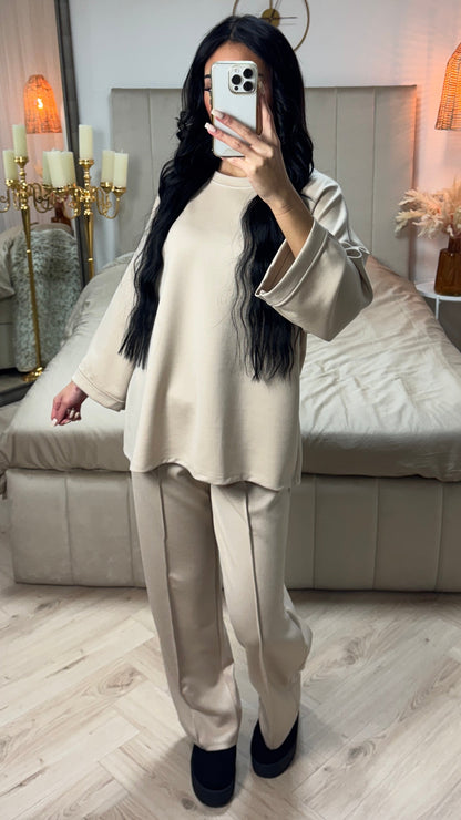 Essential Super Soft Mid Stripe Pants Set