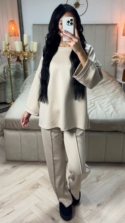 Essential Super Soft Mid Stripe Pants Set