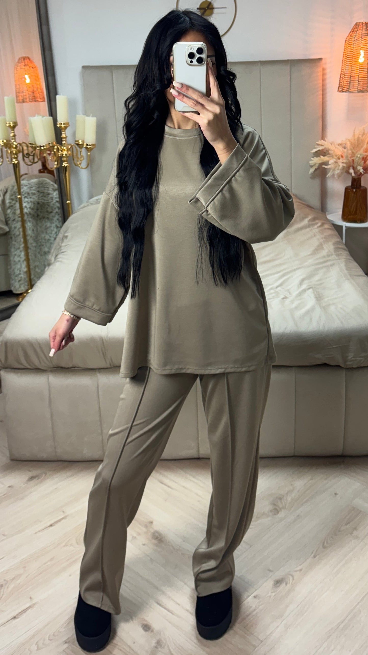 Essential Super Soft Mid Stripe Pants Set