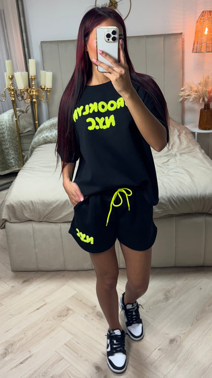 Brooklyn NYC Soft Material Tee+Shorts Set