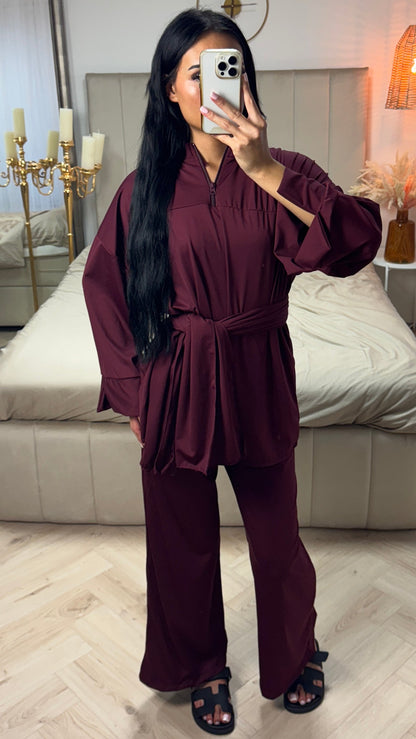 Zip-Up Burkini with Hijab – Split Sleeve Design