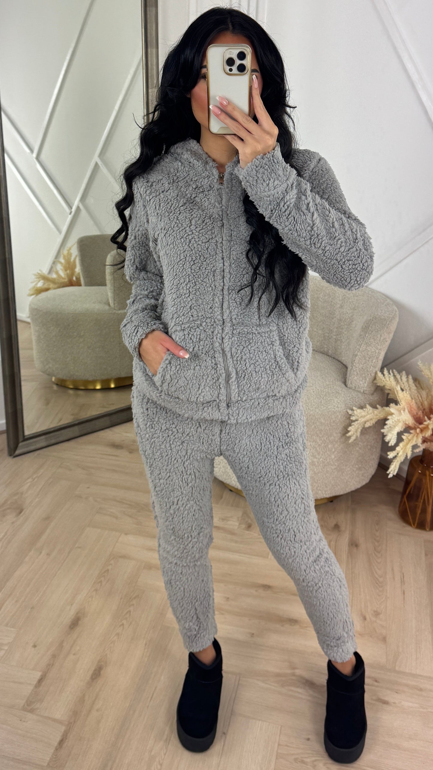 Comfy Teddy Housesuit with Hood & Zipper