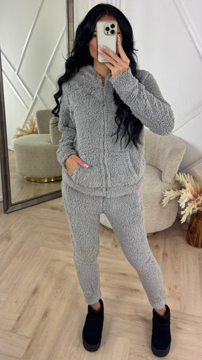 Comfy Teddy Housesuit with Hood & Zipper