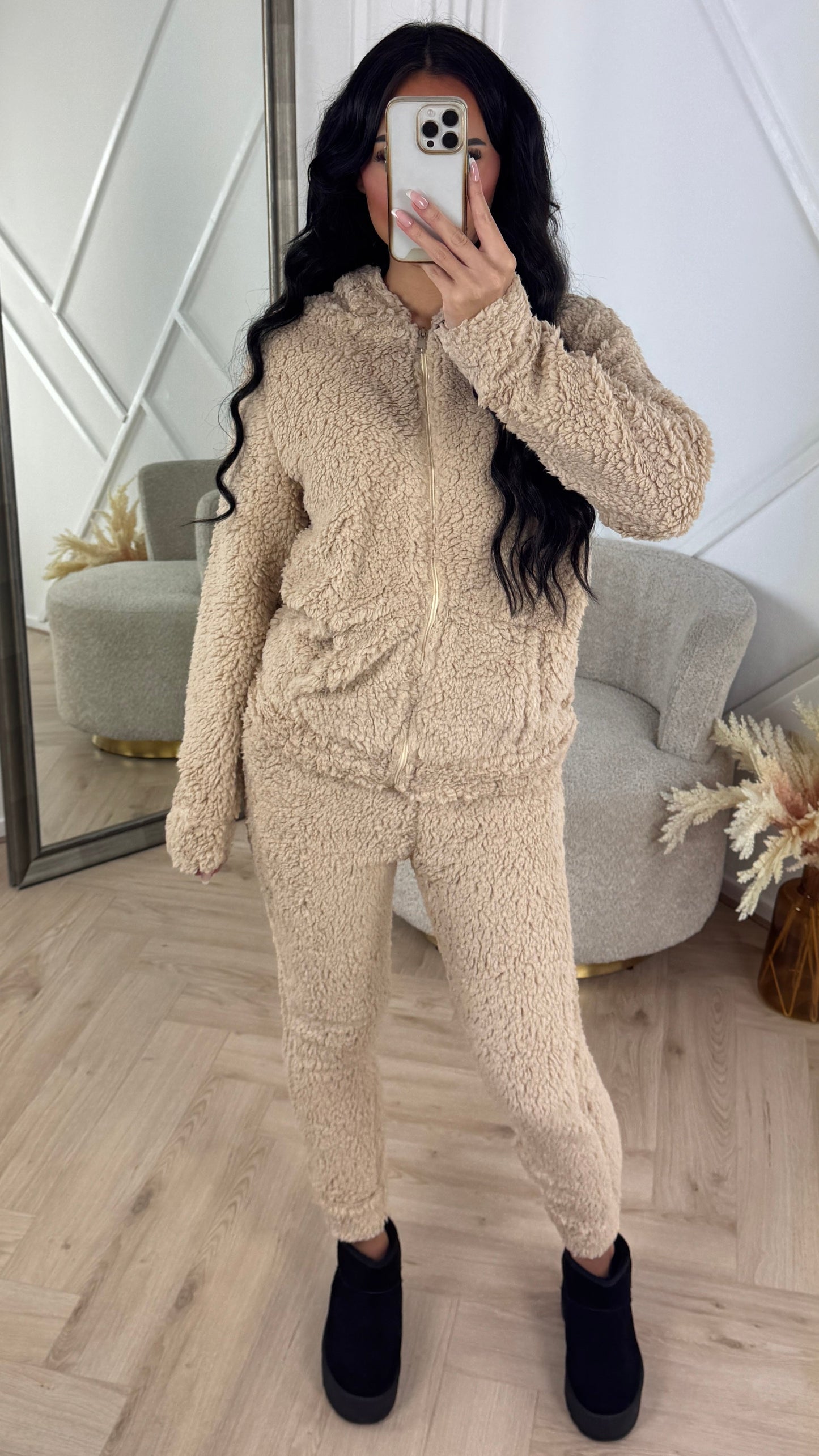Comfy Teddy Housesuit with Hood & Zipper