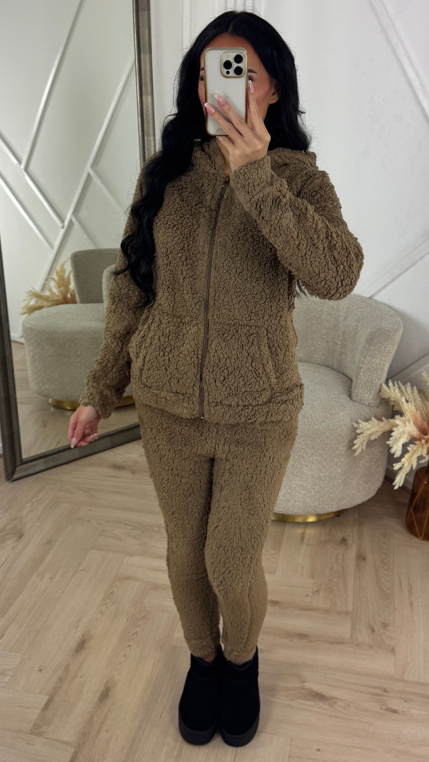 Comfy Teddy Housesuit with Hood & Zipper