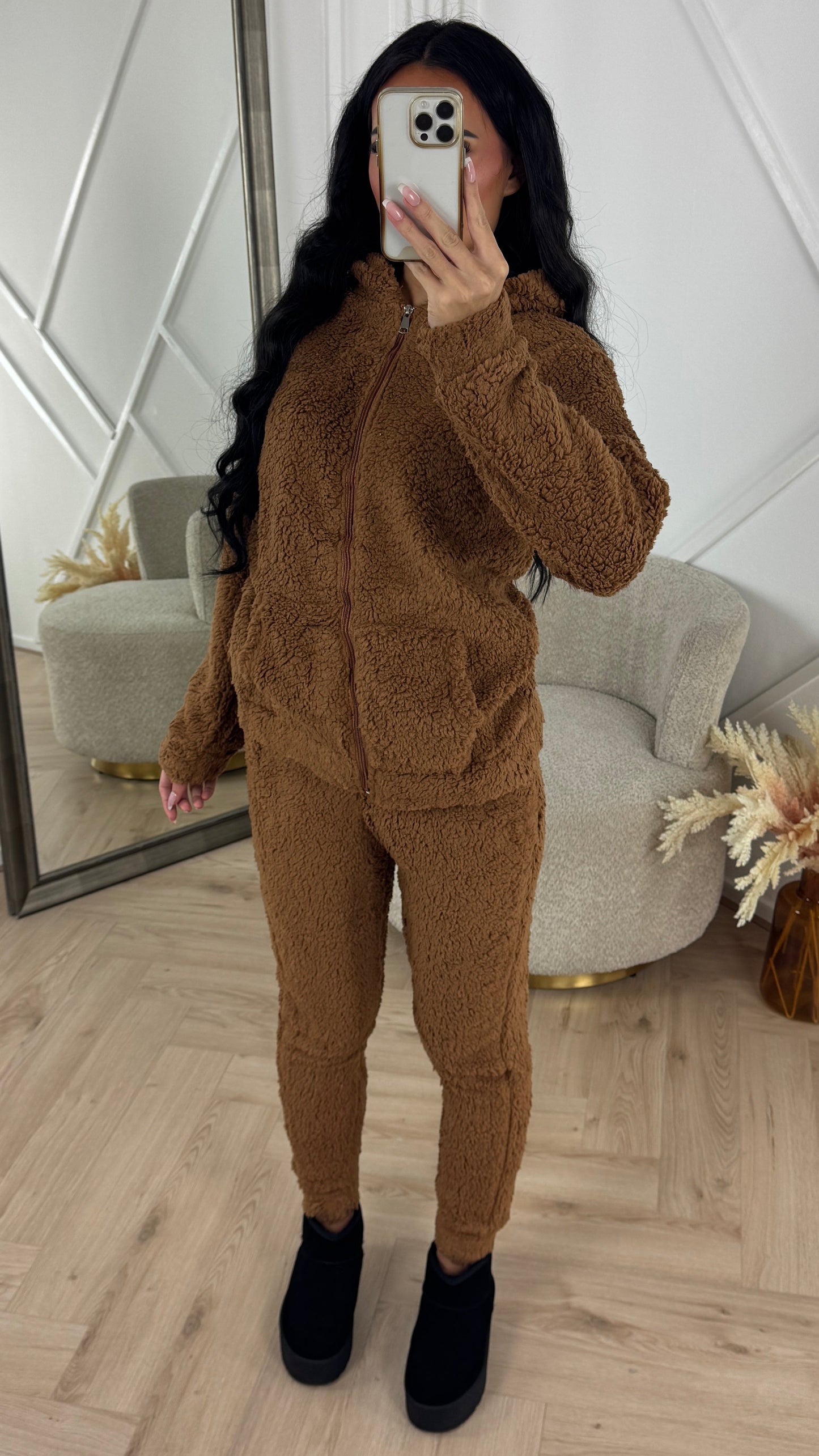 Comfy Teddy Housesuit with Hood & Zipper