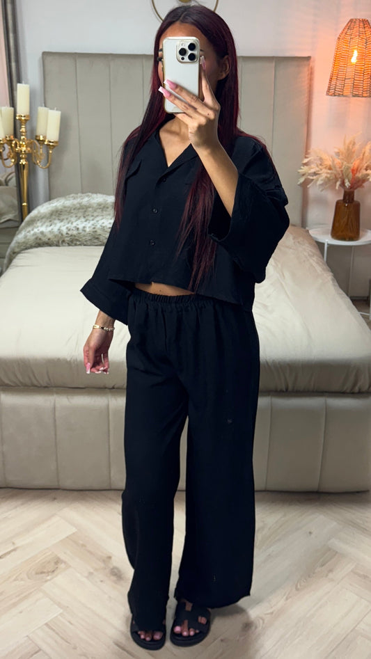 Crop Top Pocket Detail Set