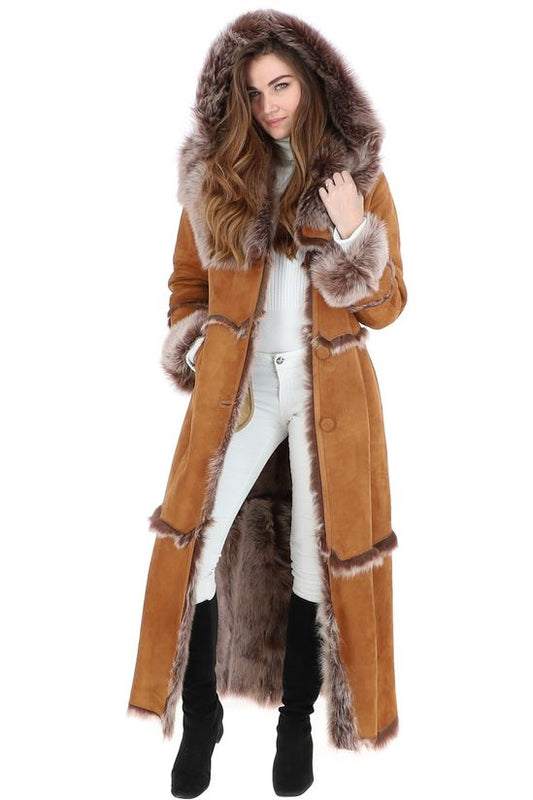Shearling - Trimmed Long Coat