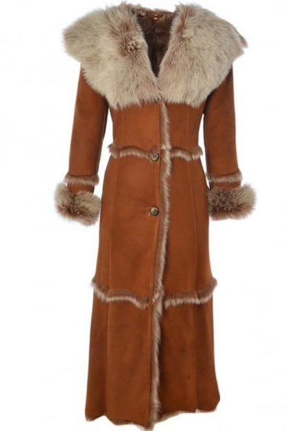 Shearling - Trimmed Long Coat