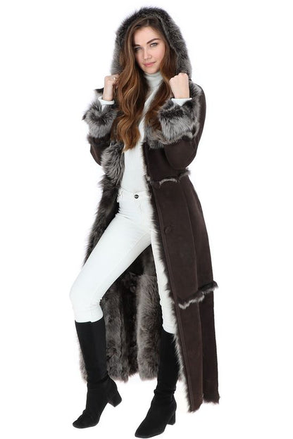 Shearling - Trimmed Long Coat