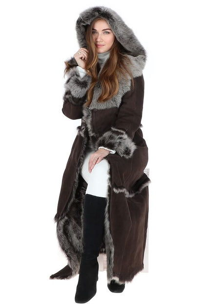 Shearling - Trimmed Long Coat