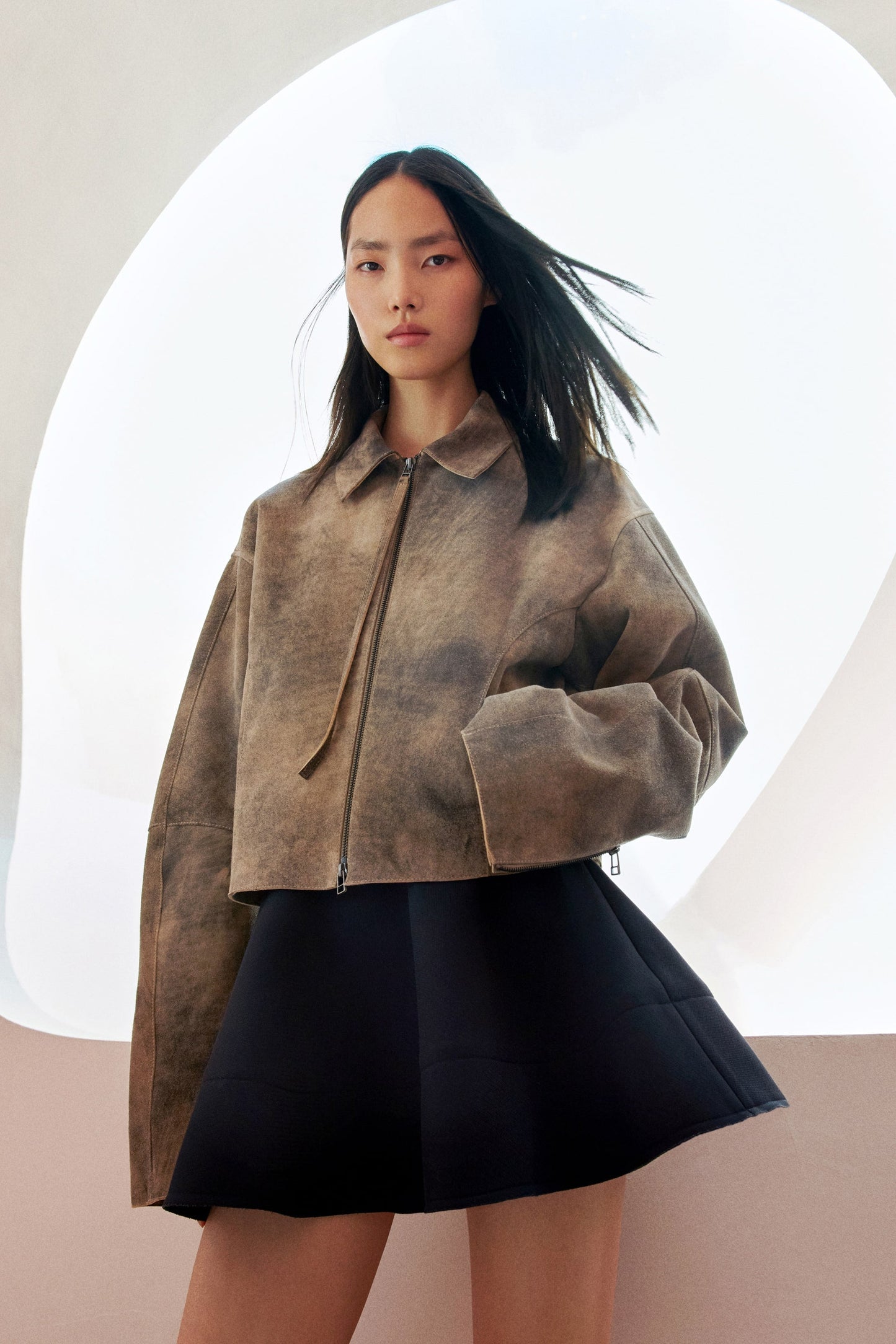 Brown Distressed Cropped Jacket