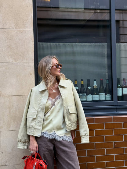 Light green cropped jacket