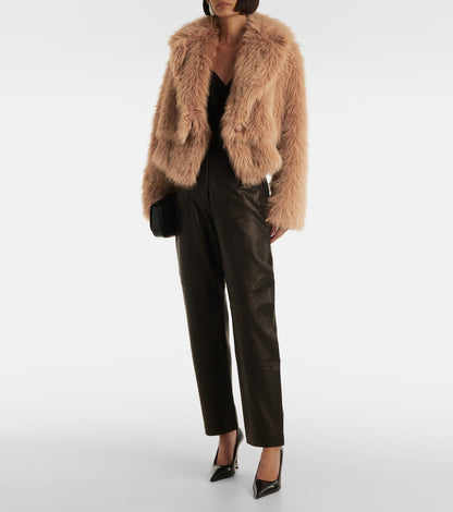 Faux fur bomber jacket