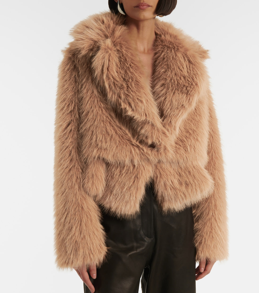 Faux fur bomber jacket
