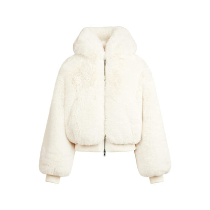 Faux Fur Cropped Hooded Jacket