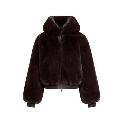 Faux Fur Cropped Hooded Jacket