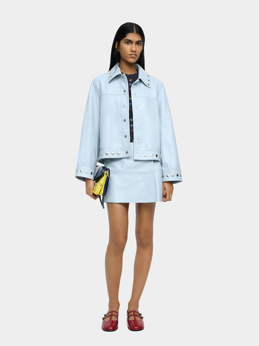 Stud  Leather Trucker Jacket