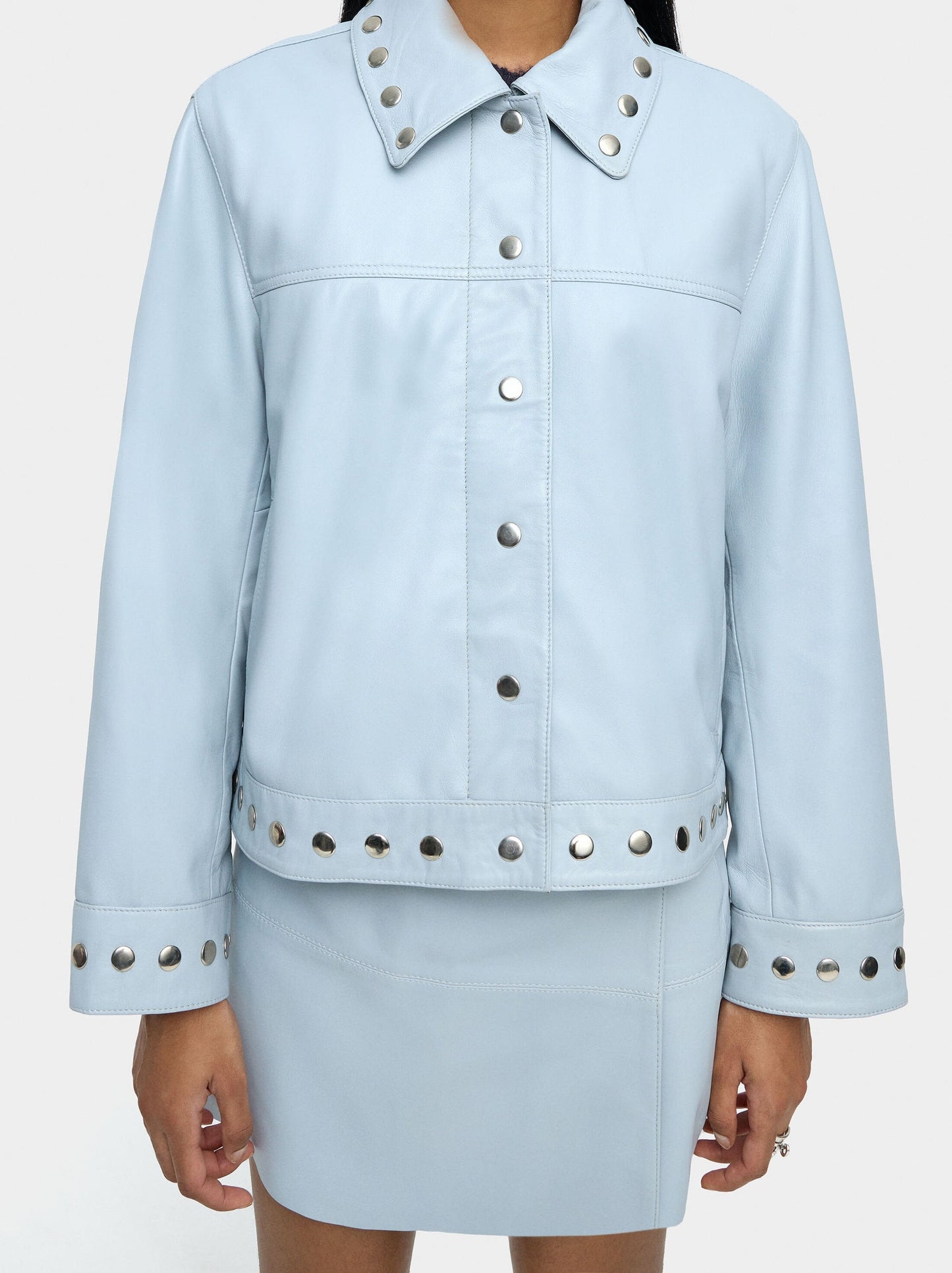 Stud  Leather Trucker Jacket