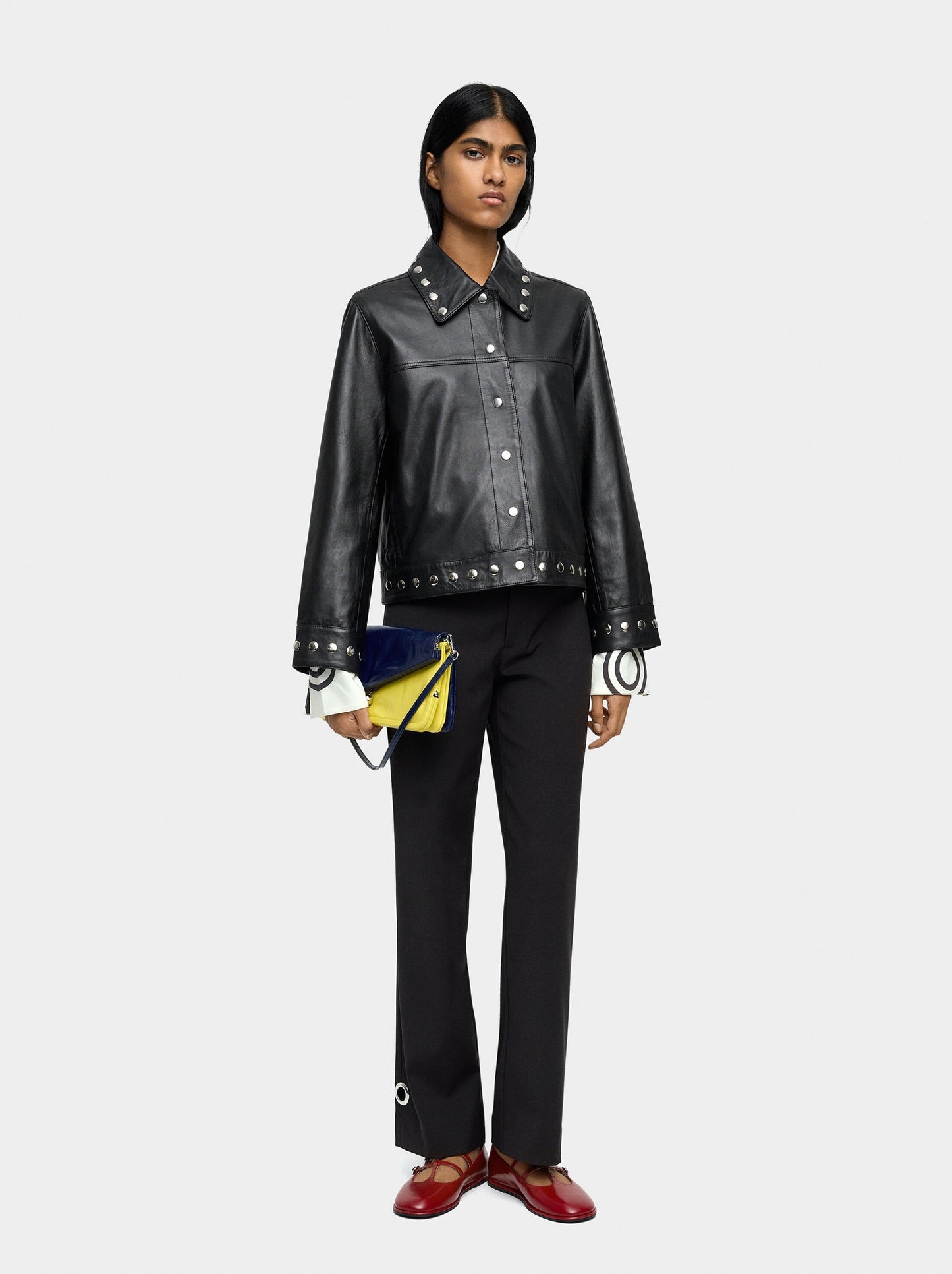 Stud  Leather Trucker Jacket