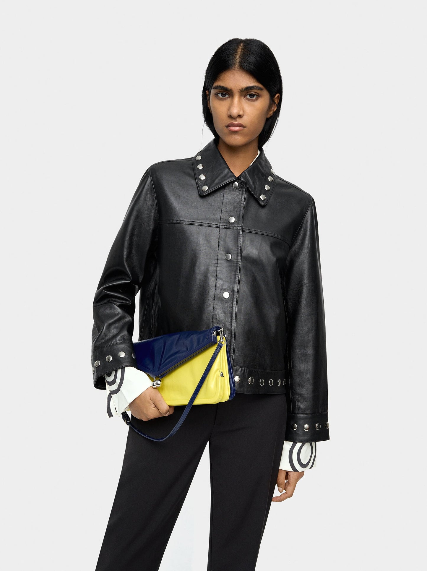 Stud  Leather Trucker Jacket