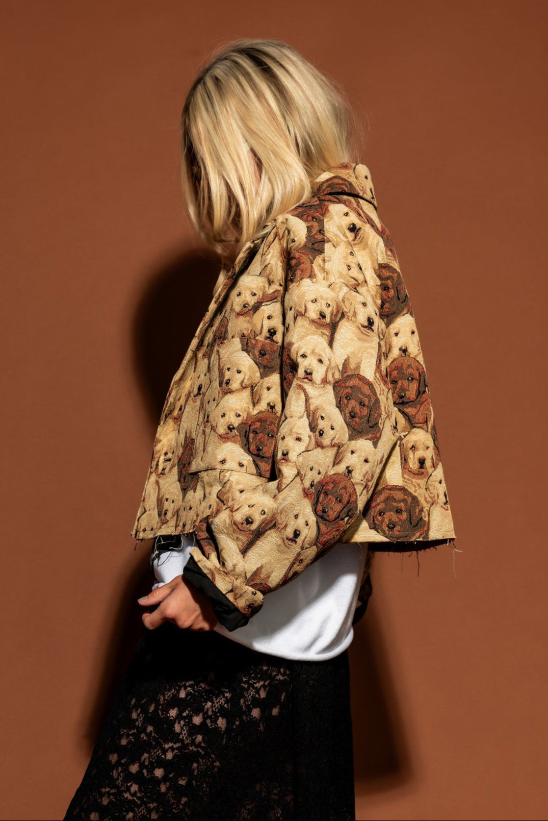 Doggy Style Jacquard Cropped Jacket