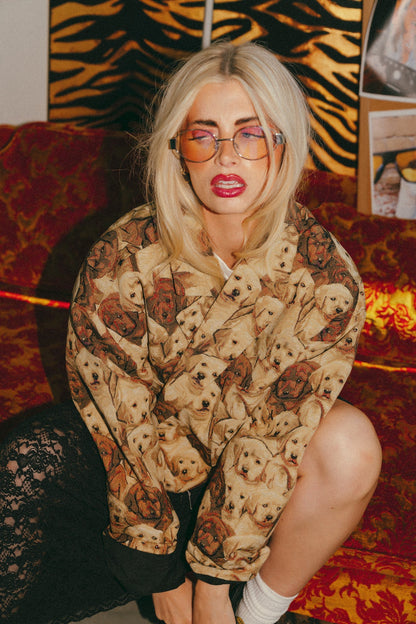 Doggy Style Jacquard Cropped Jacket