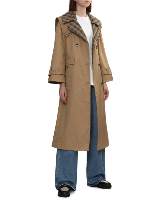 Double Breasted Trench Coat With Collar