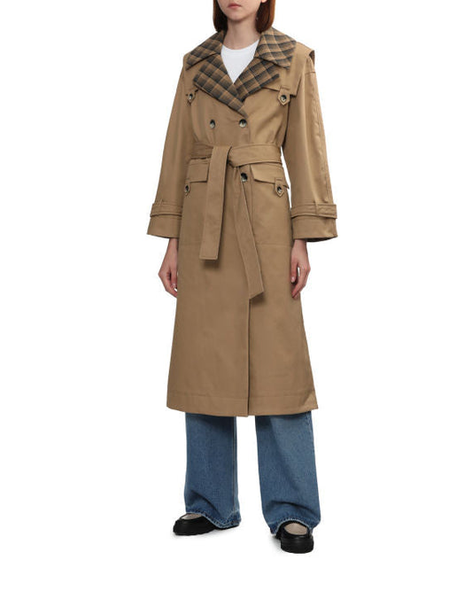 Double Breasted Trench Coat With Collar
