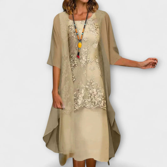 Janelle | Elegant Chiffon Set with Tummy Coverage