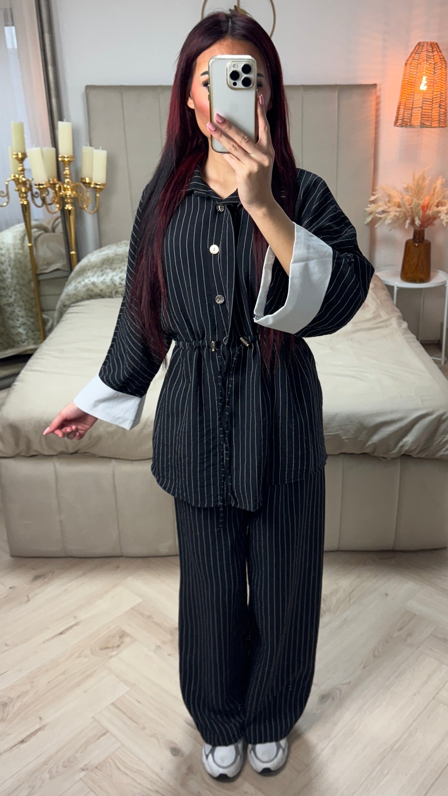 Integrated Waist Detail Stripes Set