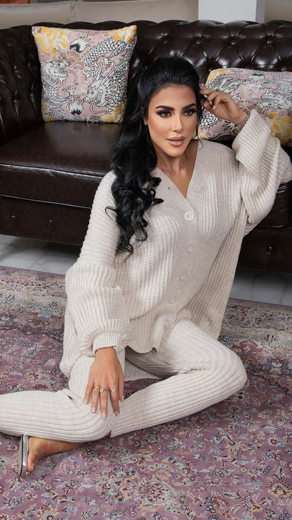 Must-Have Comfy Six-Button Knit Set