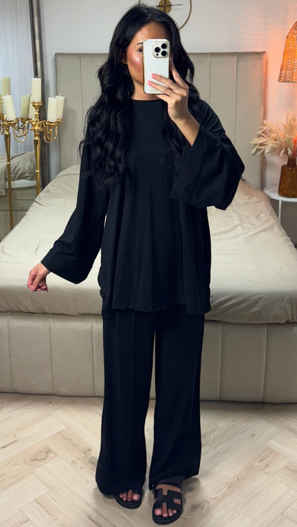 Oversized Long Sleeve Top and Pants Set