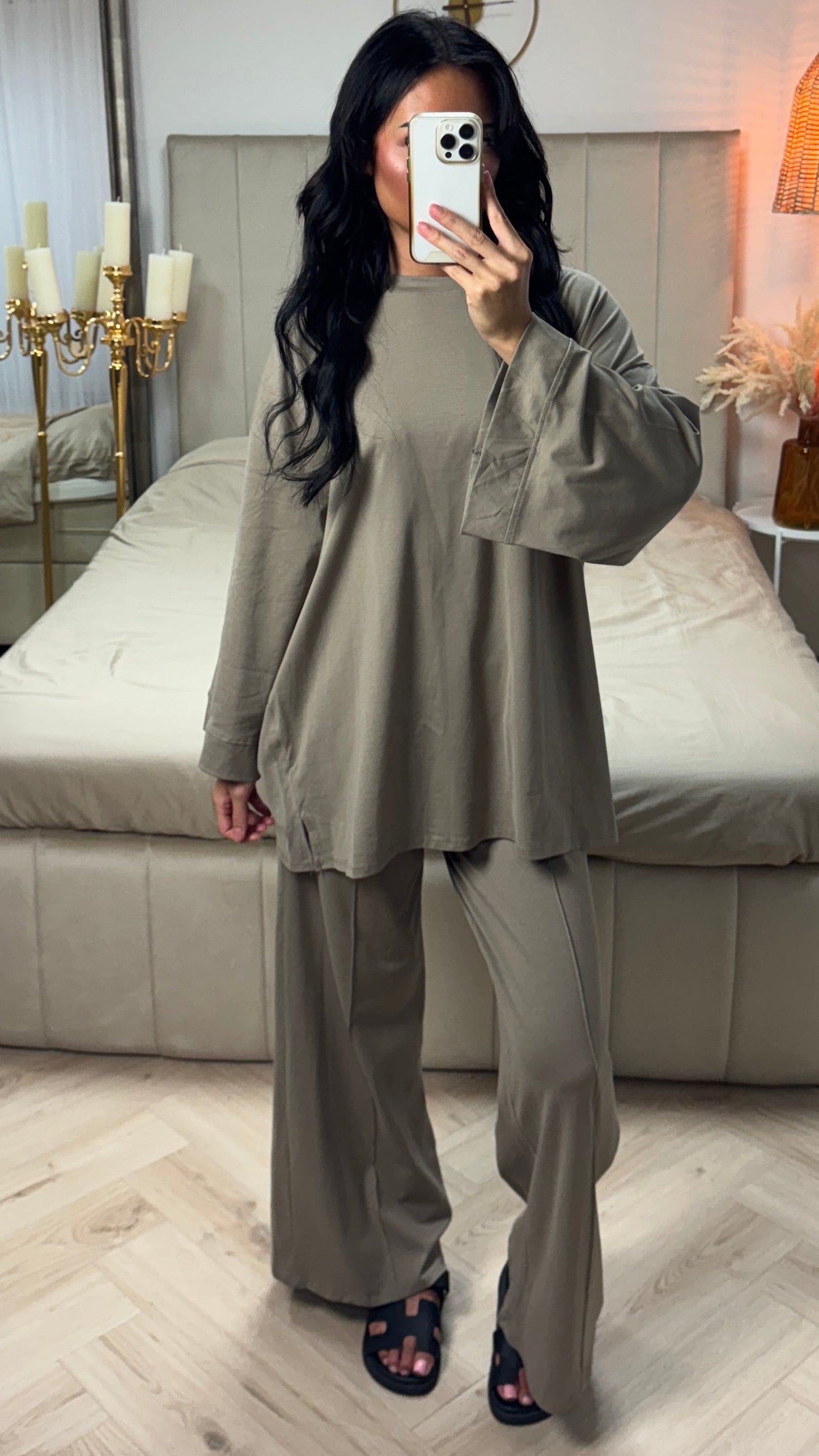 Oversized Long Sleeve Top and Pants Set
