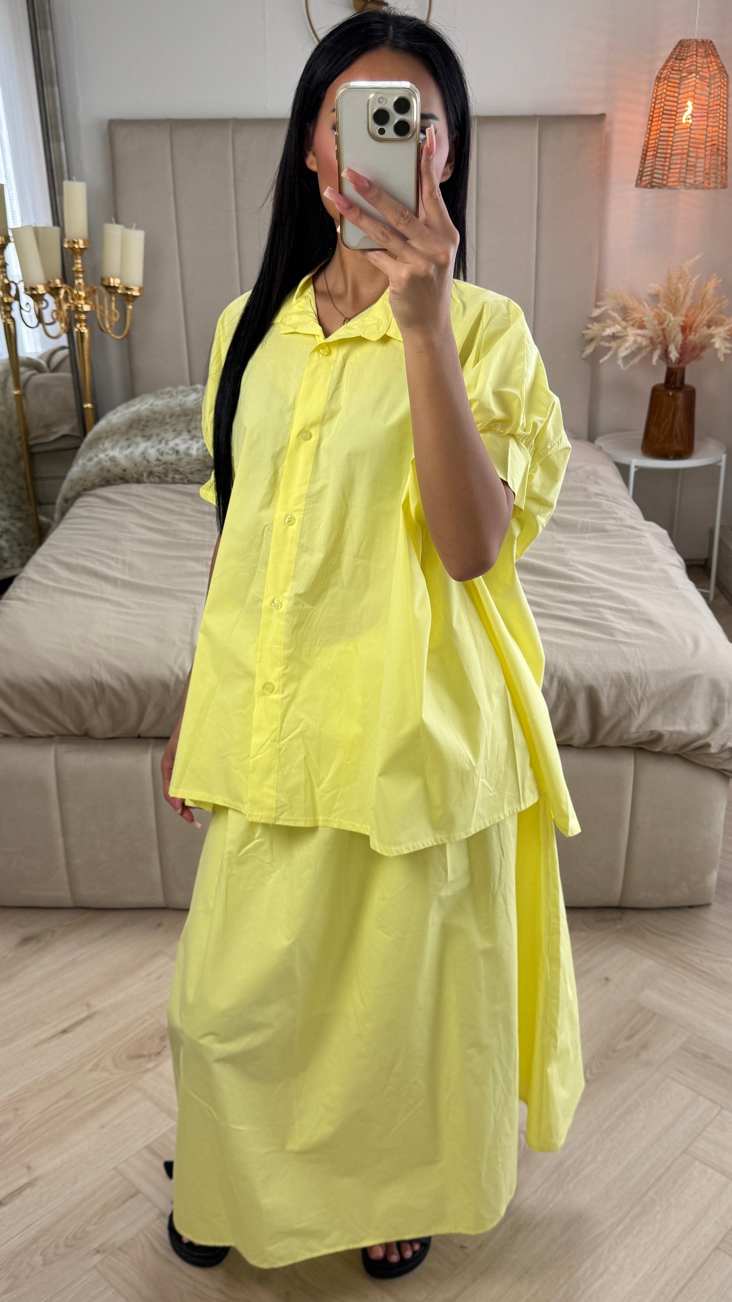 Perfect Oversized Blouse Skirt Two-Piece Set