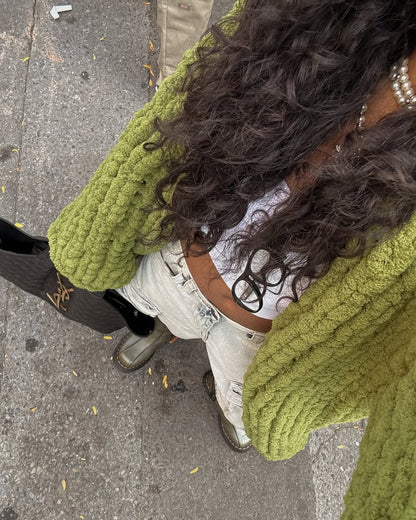 Oversized handmade sweater jacket