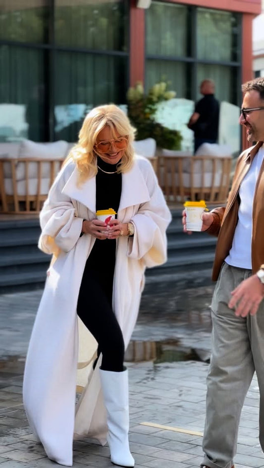 White oversized coat