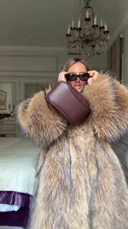 Vintage Full Length Tanuki Raccoon Fur Coat