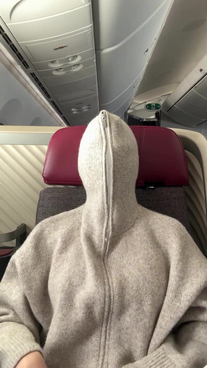 Cozy Edgy Zip-Up Hooded Sweater Jacket