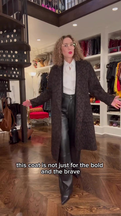 Leopard Double Faced Pure Wool Coat