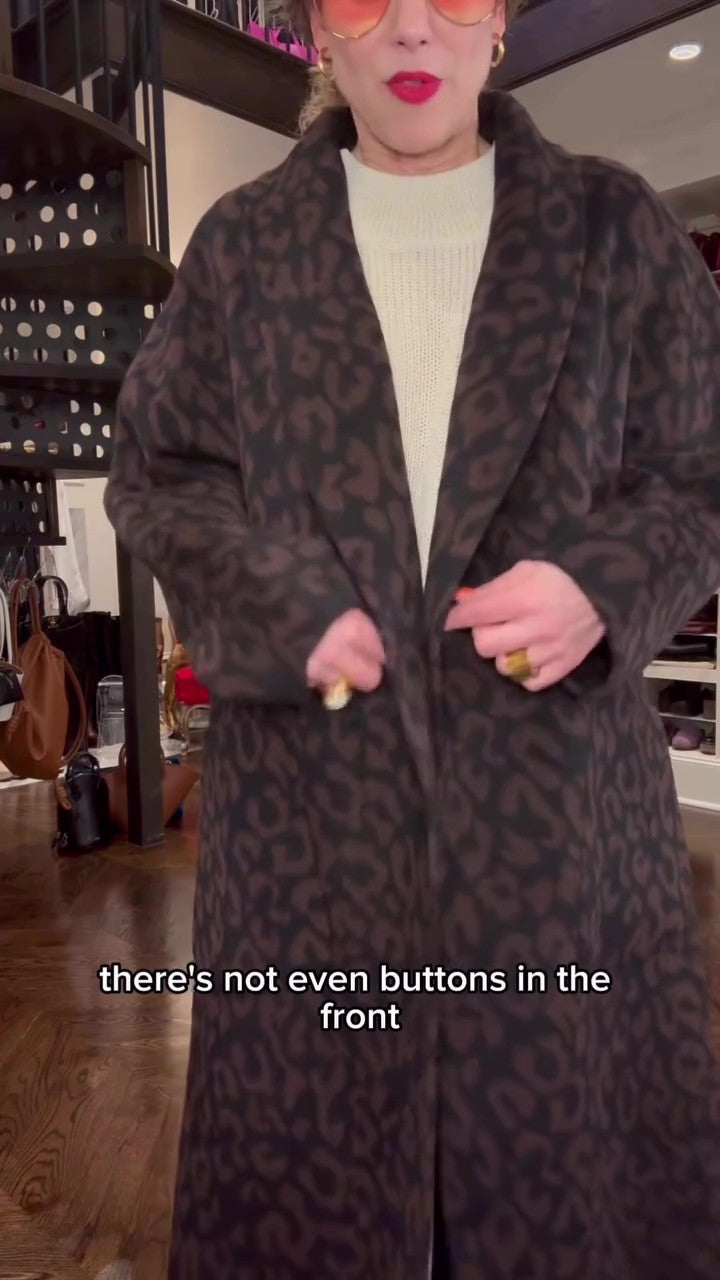 Leopard Double Faced Pure Wool Coat