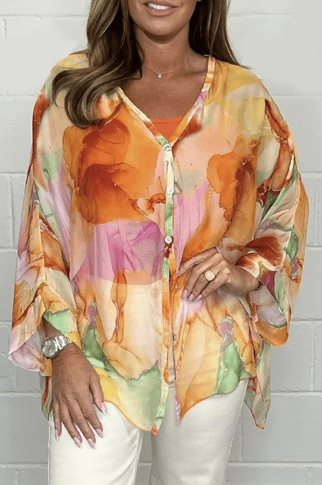 Kiara | Graceful Charm Chiffon Top