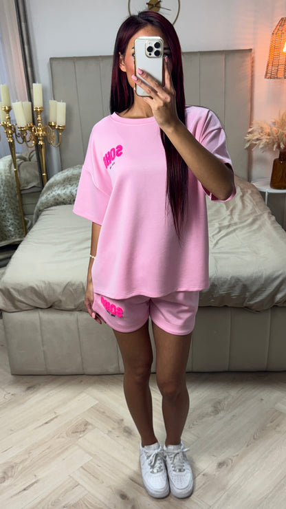 Soho NY Soft Material Tee+Shorts Set