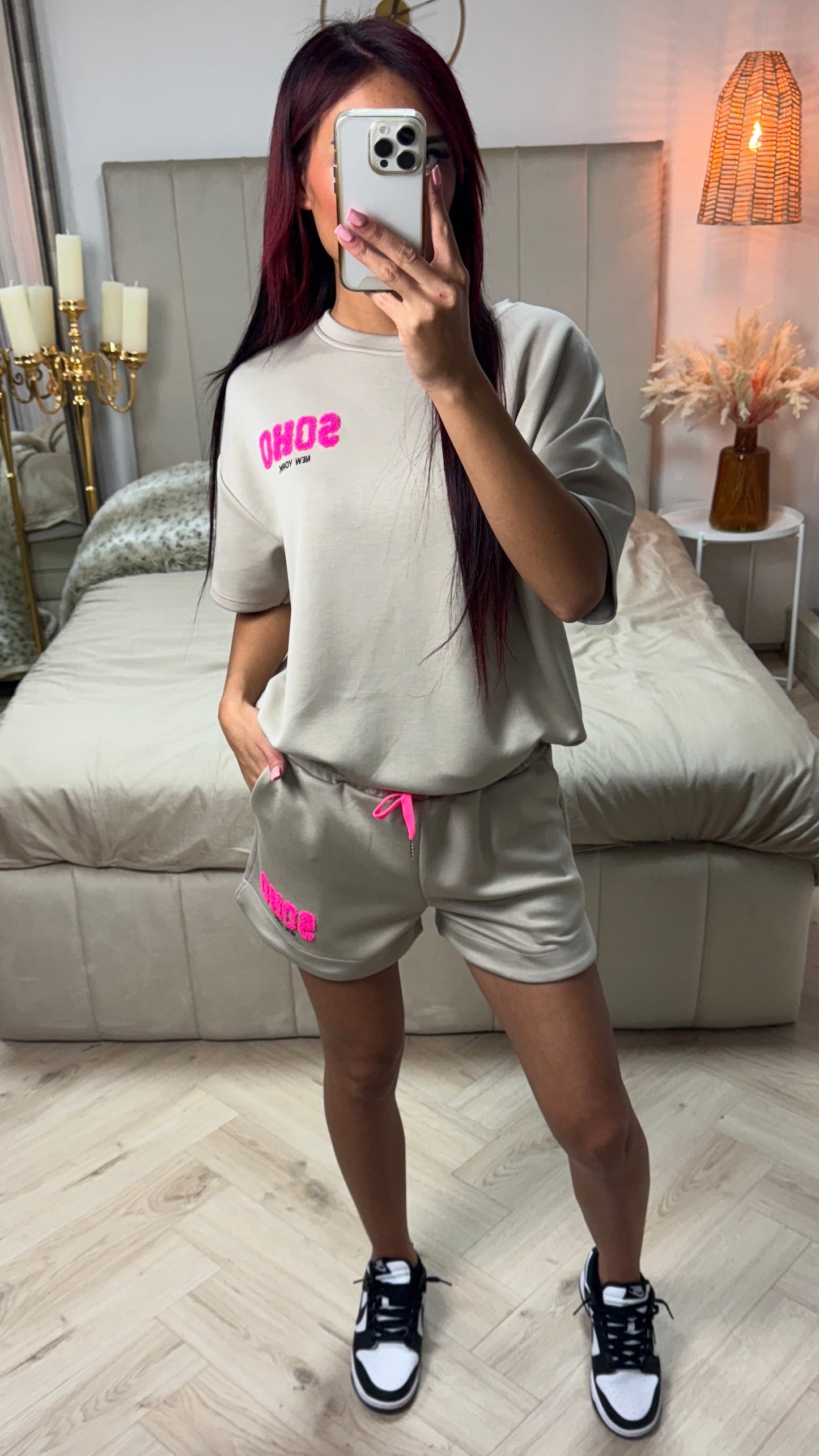 Soho NY Soft Material Tee+Shorts Set