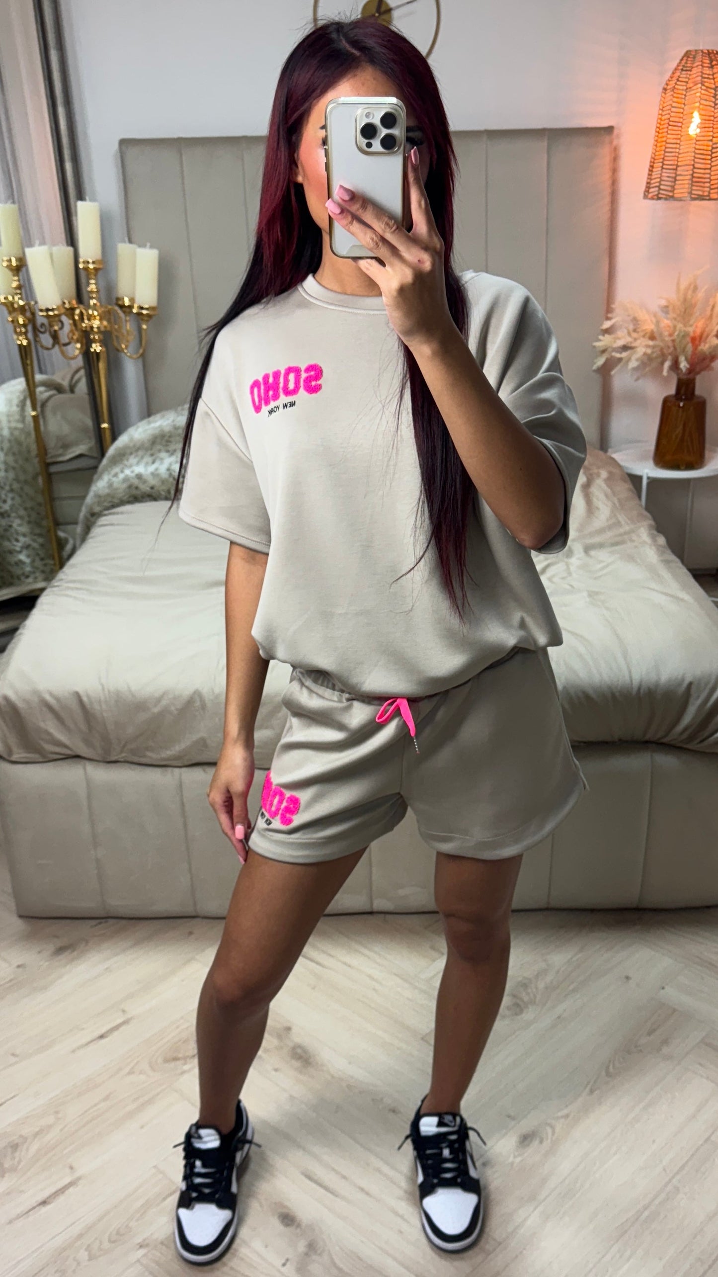 Soho NY Soft Material Tee+Shorts Set