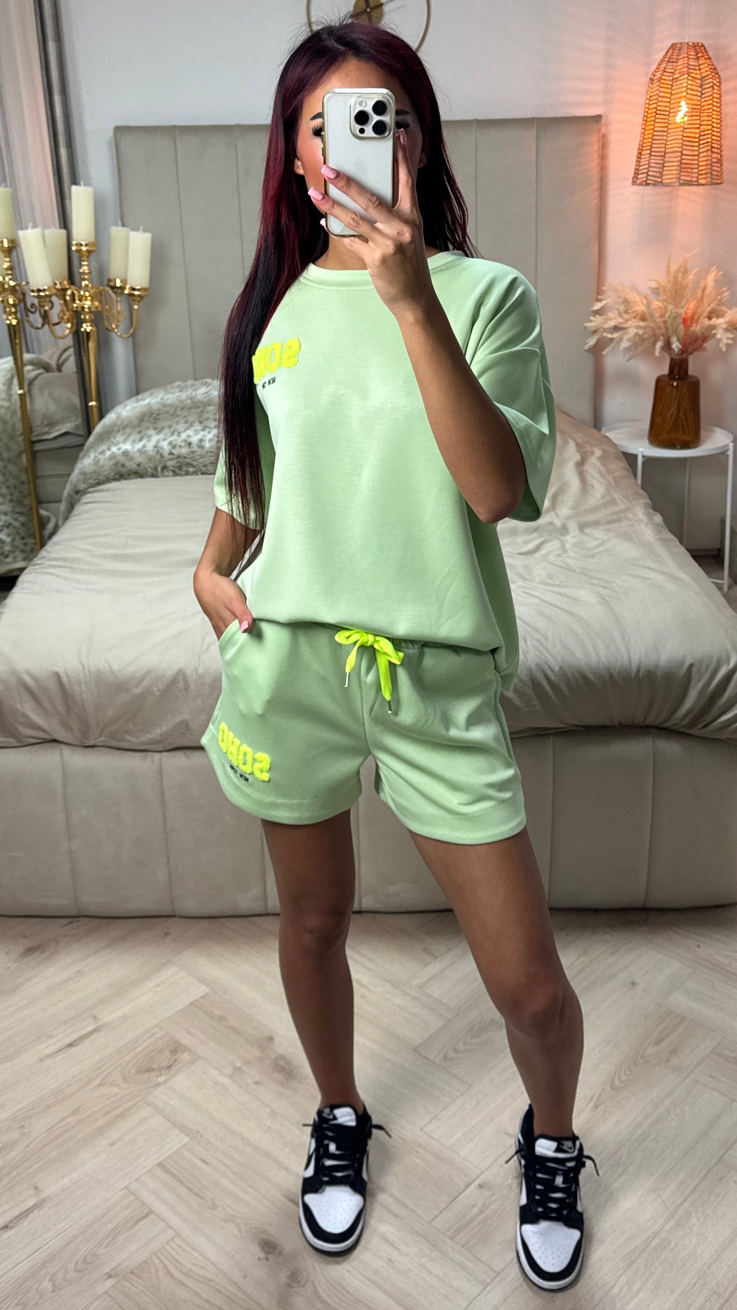 Soho NY Soft Material Tee+Shorts Set