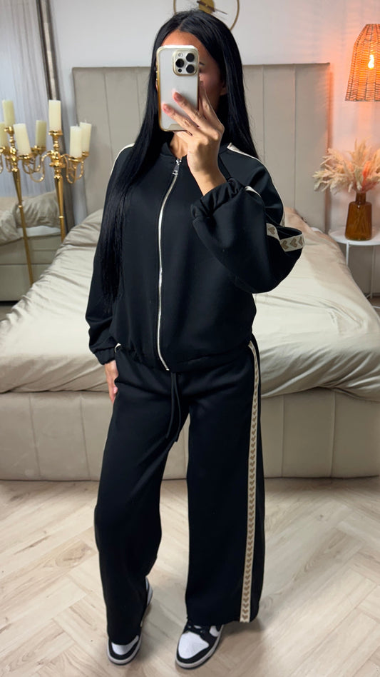 Sporty Two-Piece Set with Tape Detail