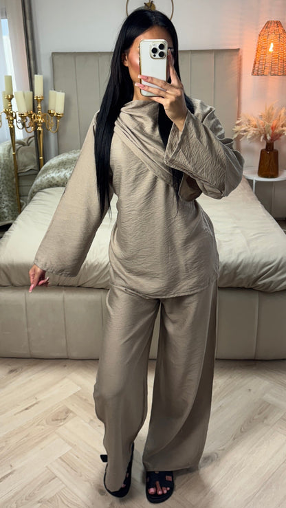 Tie Belt Cape Viscose Set