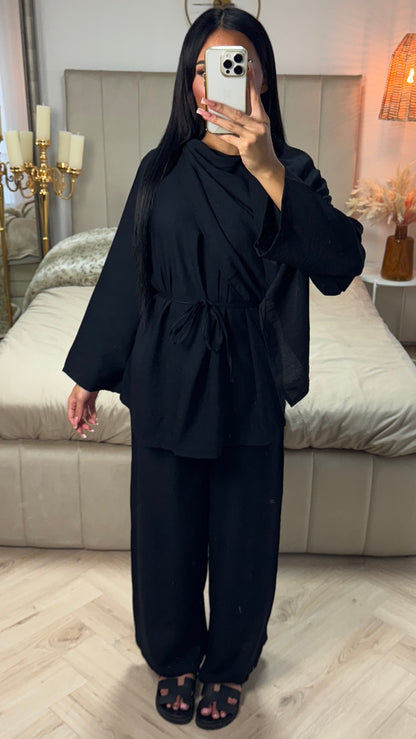 Tie Belt Cape Viscose Set