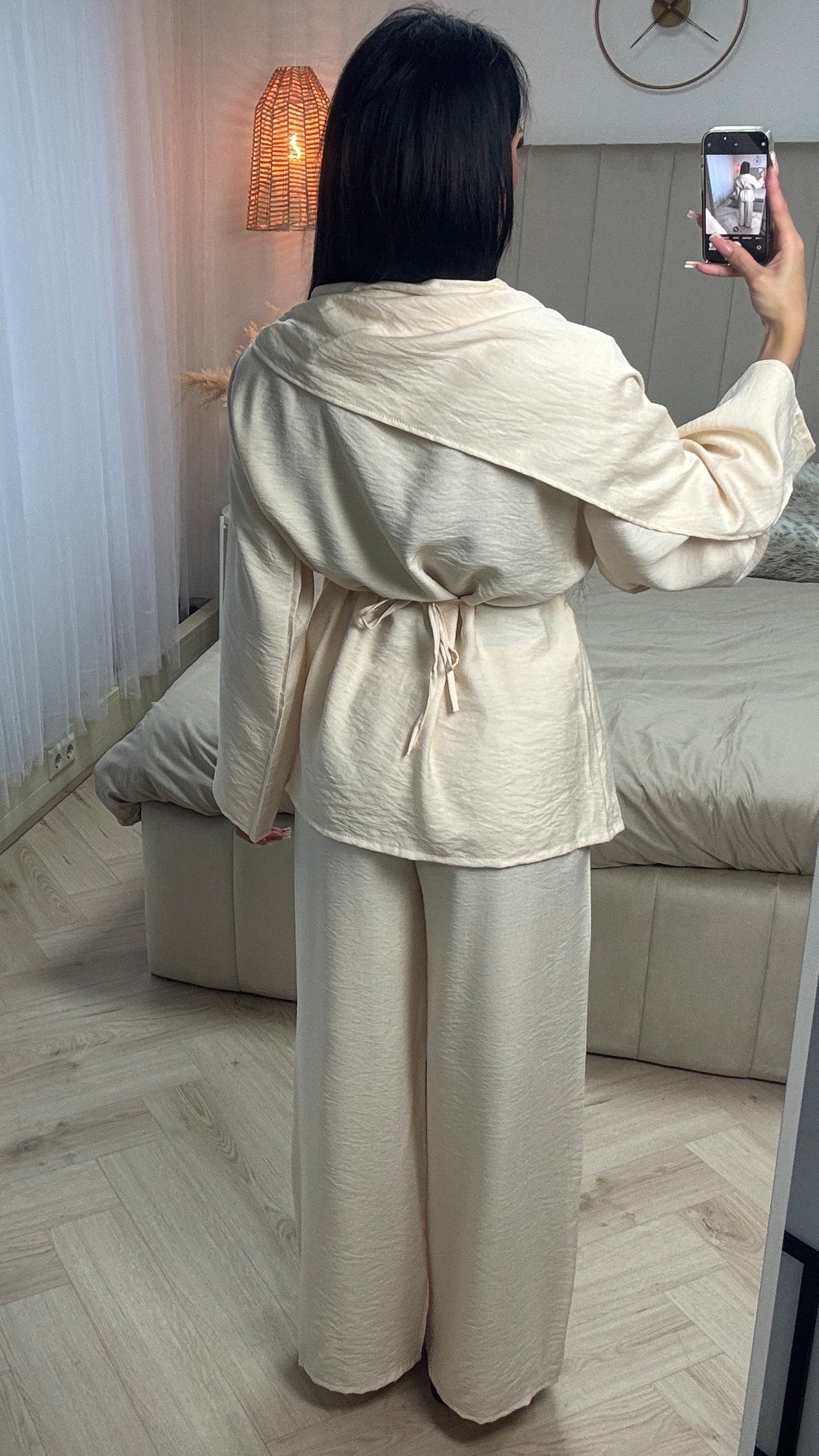 Tie Belt Cape Viscose Set